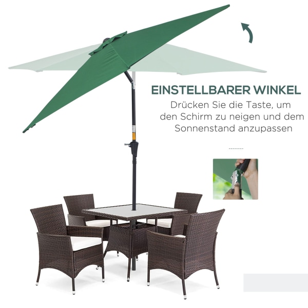 Hopfällbar Parasoll Trädgård Paraply Marknadsparaply Med Handvev