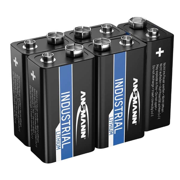 9V industrilitiumbatteri 5-pack