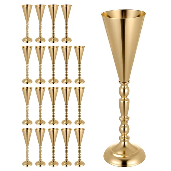 Trumpetvaser för bröllop, 43 cm, guld, 20-pack