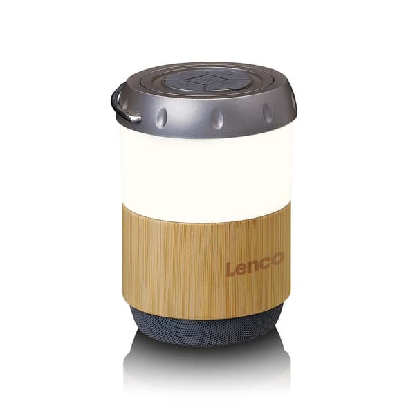 Bluetooth Lanterne Højttaler, Bambus, 40 Timers Batteri, IPX4