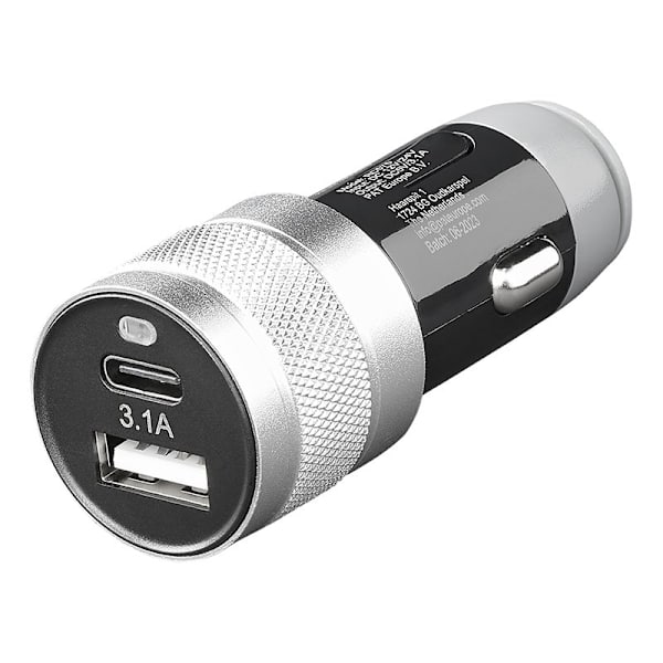 2-tie USB-laturi tyyppi A + C 12V/24V 3100mA
