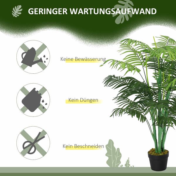 Konstgjord palm, 125 cm, inomhus/utomhus, lättskött