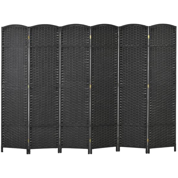 6-panels rumsavdelare, vikbar insynsskydd, insynsskydd för vardagsrum, sovrum, hemmakontor, svart