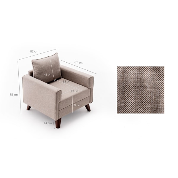 1-Sid Sofa Bella Lænestol - Creme