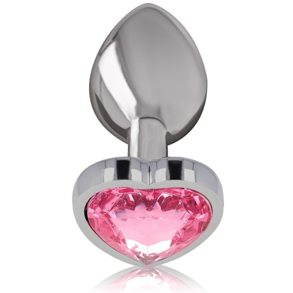 Intense - Aluminium Metal Anal Plug Pink Heart Storlek M