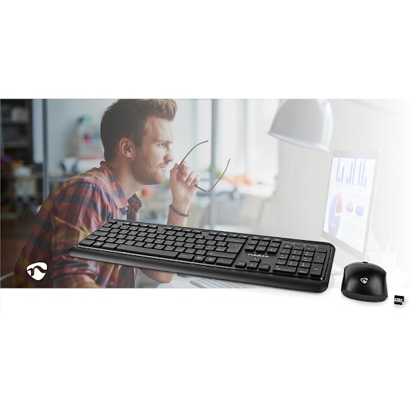 Mus och tangentbord | Trådlös | Mus- och tangentbordanslutning: USB | 800 / 1200 / 1600 dpi | Justerbar DPI | AZERTY | FR Layout