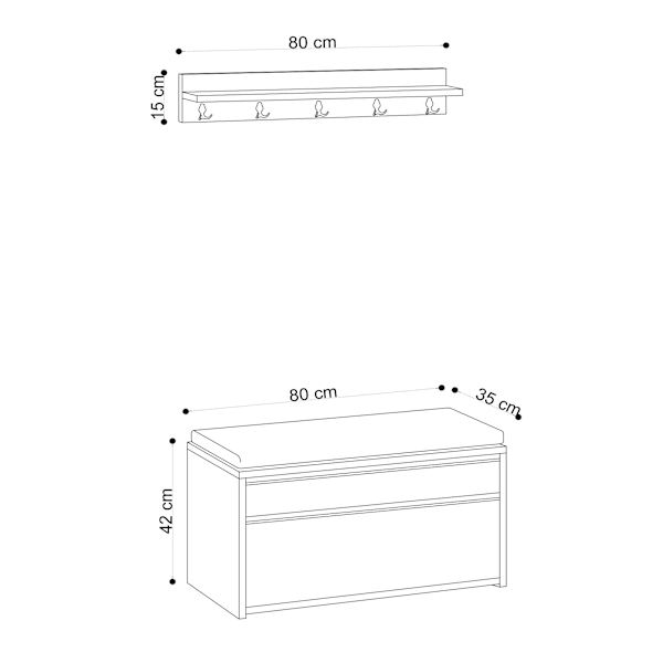 Hall Stand Boby - Travertin