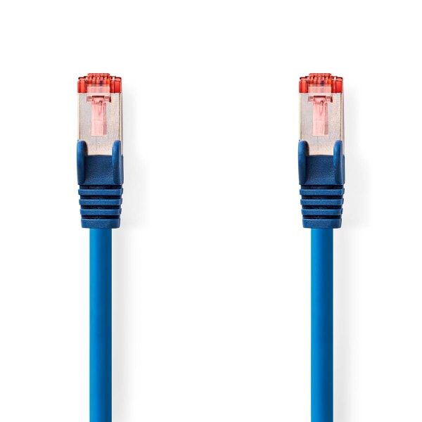 CAT6 Nätverkskabel | RJ45 hane | RJ45 hane | S/FTP | 0.15 m | Rund | LSZH | Blå | Label