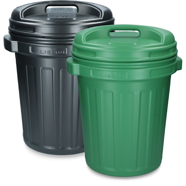 Opbevaringsspand med låg Sort 40 liter