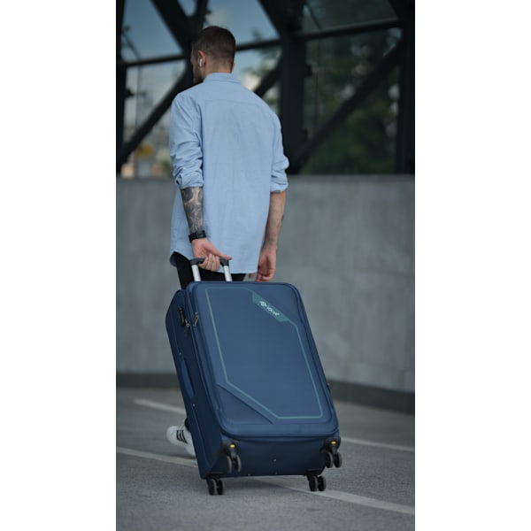Mediummjuk resväska M 23" SOLIER SOFTFLEX 2240 marinblå-grön