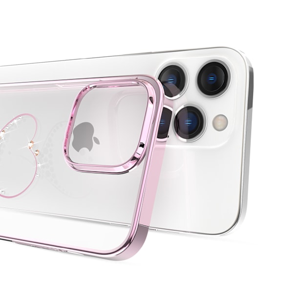 iPhone 14 Pro-fodral dekorerad med rosa kristaller från Wish Series