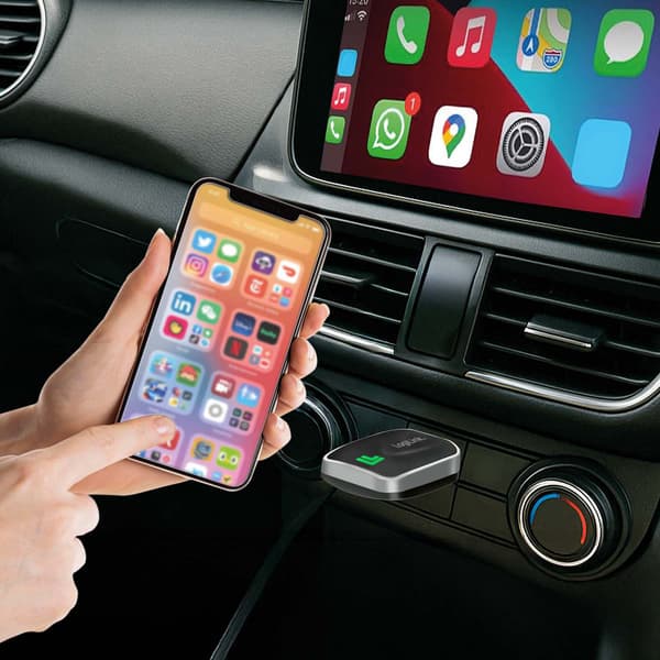 LogiLink langaton CarPlay- ja Android Auto -sovitin, Bluetooth 5.0, musta