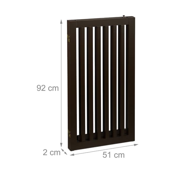 Brun säkerhetsgrind med dörr 92 cm