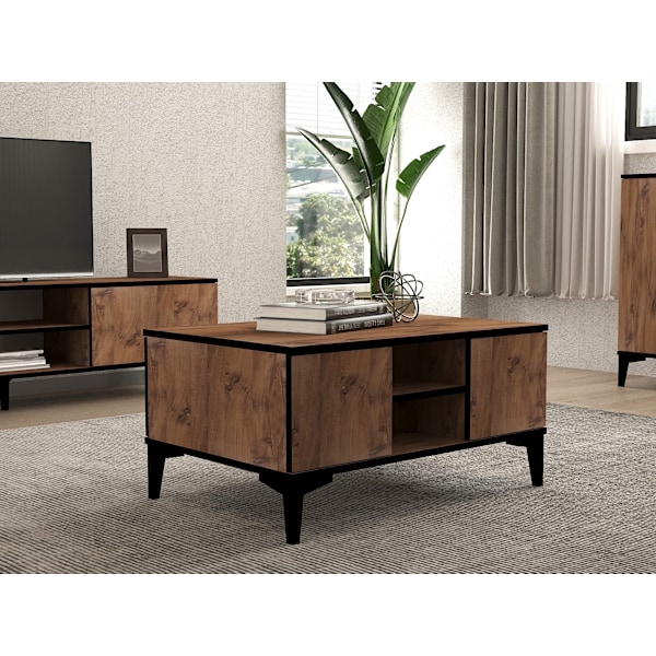 Soffbord Cide - Atlantic Pine, Svart