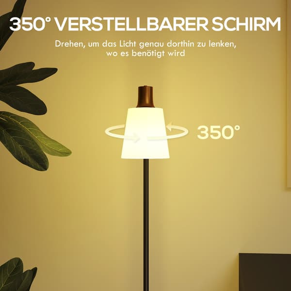 LED-gulvlampe, justerbart lampehoved, 3 farvetemperaturer