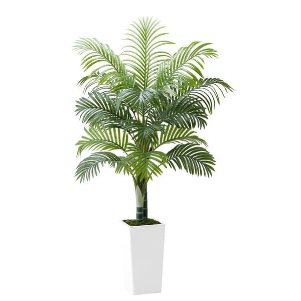 Konstgjord Areca-palm 1,5 m, vit kruka