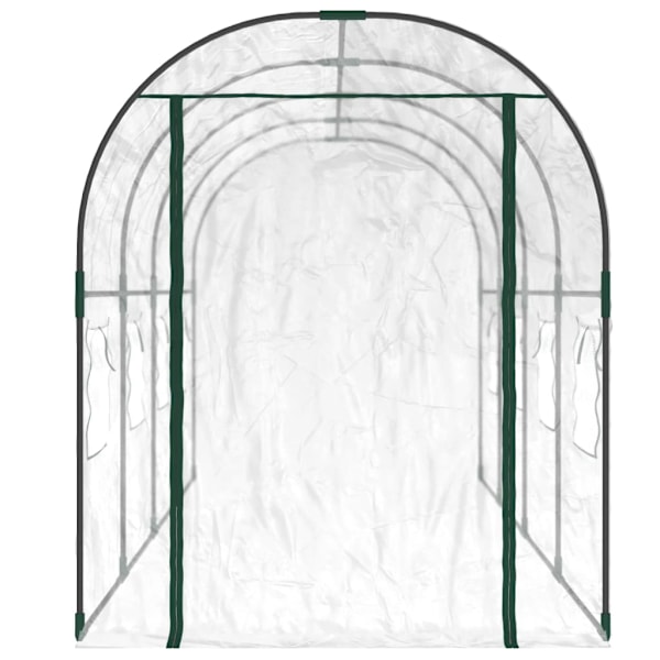 Drivhus transparent 160x400x190 cm PVC & pulverlakeret stål