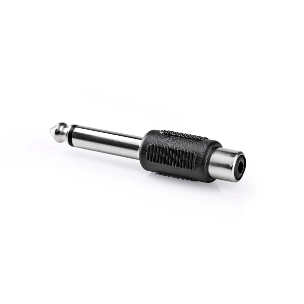 Mono Audio Adapter | 6.35 mm Hanstik | RCA Hunstik | Nikkelplateret | Lige | ABS | Sort | 1 stk. | Box