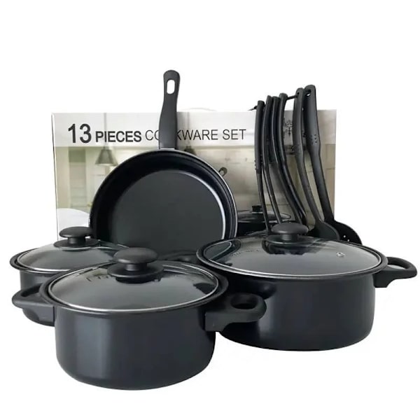 Herzberg HG-04241: 13 stykker non-stick køkkengrej sæt med nylon kogeske sæt