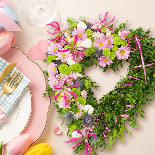 Blomsterskum hjertesæt med 2 stk