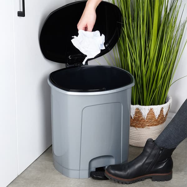 Pedalsoptunna plastgrå 21 l