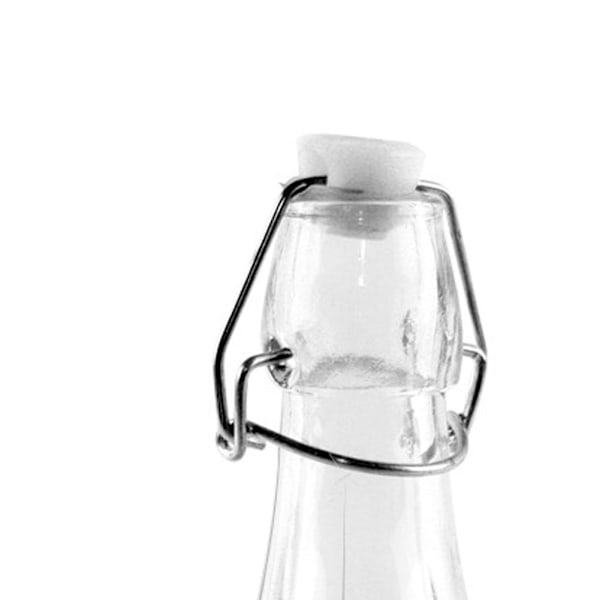 Firkantet glasflaske med prop og klemme til drinks