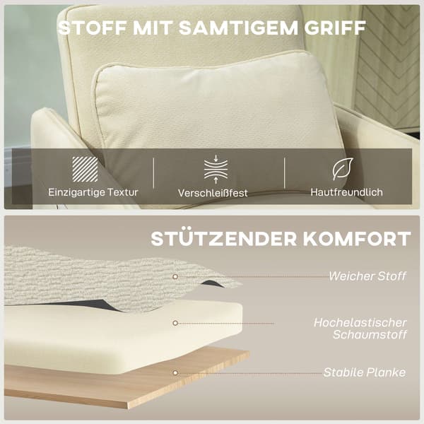 Sovestol med skumpolstring, beige stof
