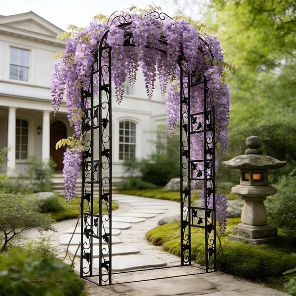 Metal Rosenbue, Sort Haveespalier Til Klatreplanter