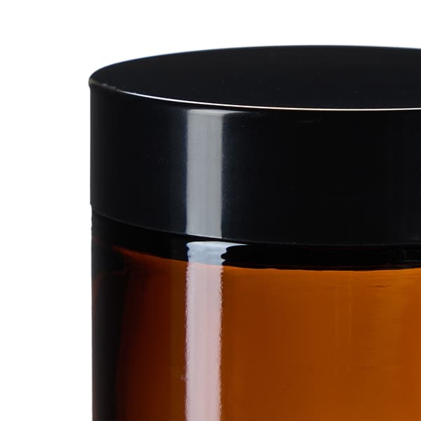 Bärnstensfärgade glaskrämburkar, 60 ml, UV-skydd, Läcksäker