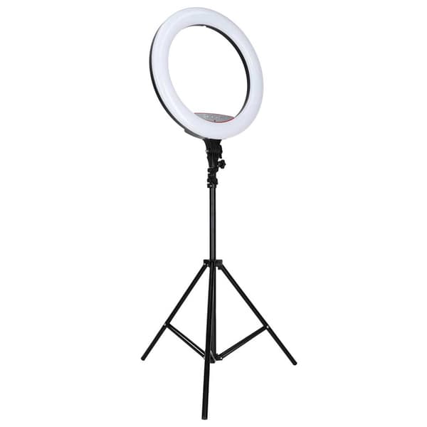RGB LED-ringlys til selfies og videoer med stativ, 45 cm