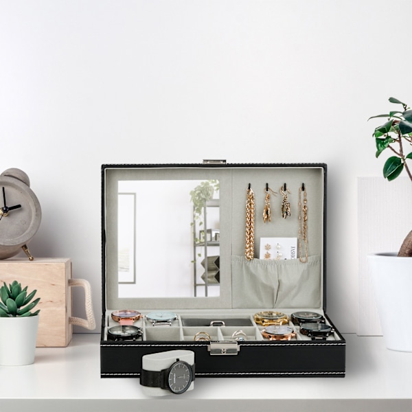 Svart klockbox för 8 klockor
