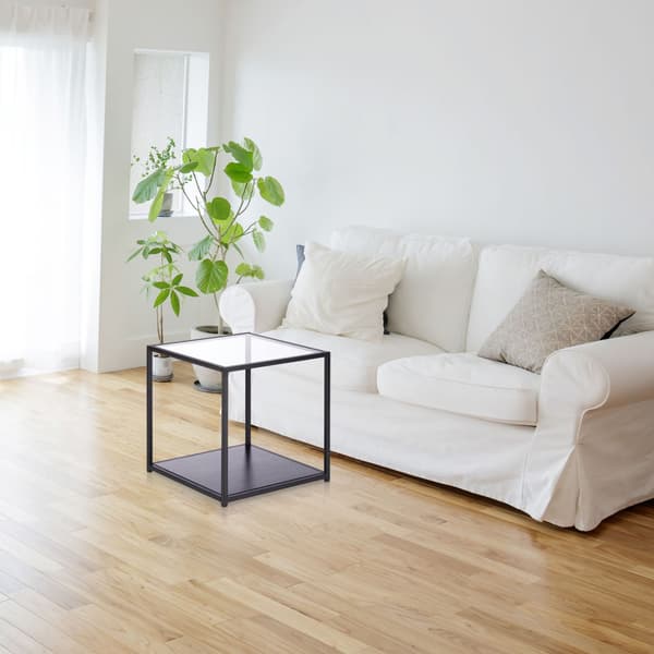 Sidebord i glas med 2 skiver