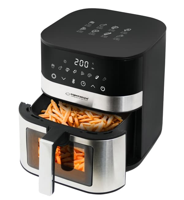 Airfryer 5L med vindue, 8 programmer, oliefri madlavning