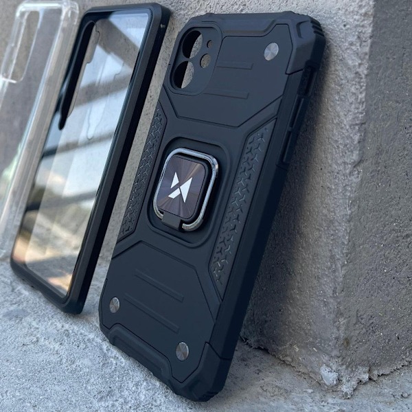 Panssarikotelo iPhone 14 Pro Maxille, magneettipidike Ring Armor, hopea