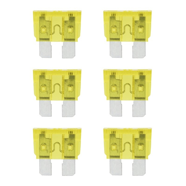 Bladsikringer standard 20A gul 6 stk i blister