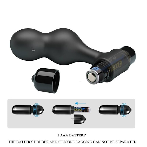 Mr Play - Sort Silikone Vibrator Anal Plug