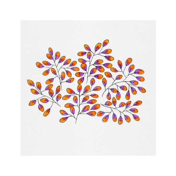 Leaf Sprig Lavender Orange - 70x100 cm