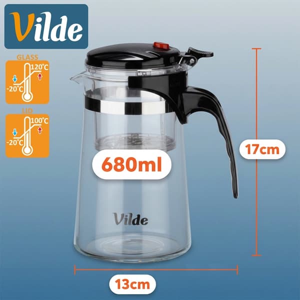 Glaskande med teinfuser, 680 ml – Borosilikat