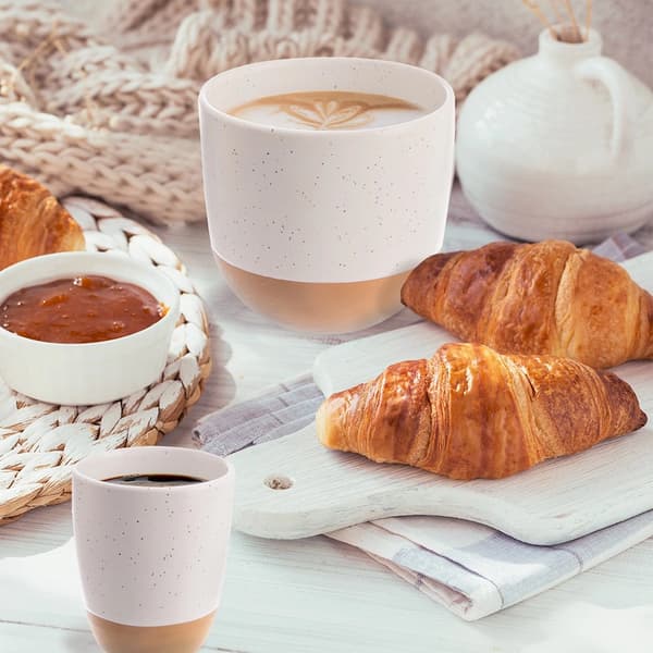 Keramisk mugg, vit, 290 ml, tål diskmaskin och mikrovågsugn