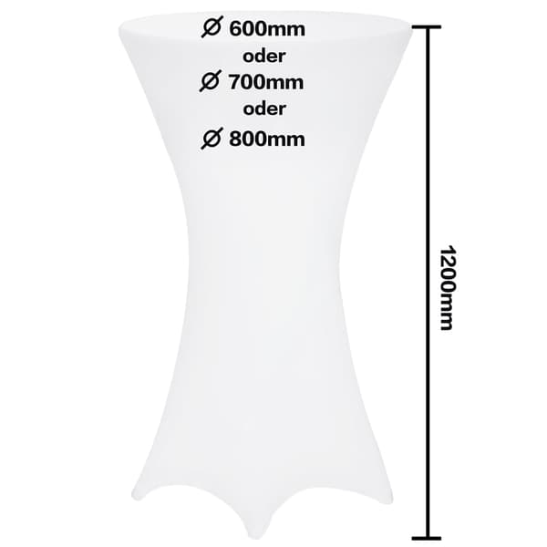 Hvidt cocktailborddække, 80 cm, polyestermix