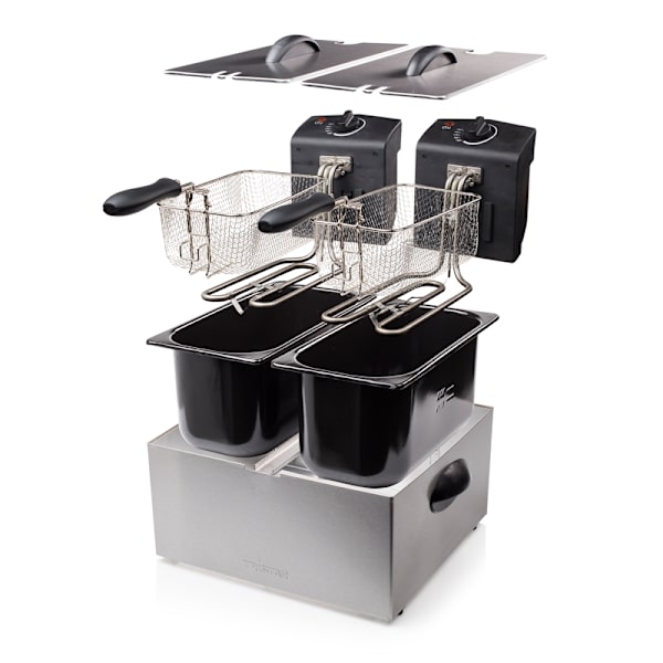 Frituregryde Dobbelt 2x3L 2x1800W Rustfri