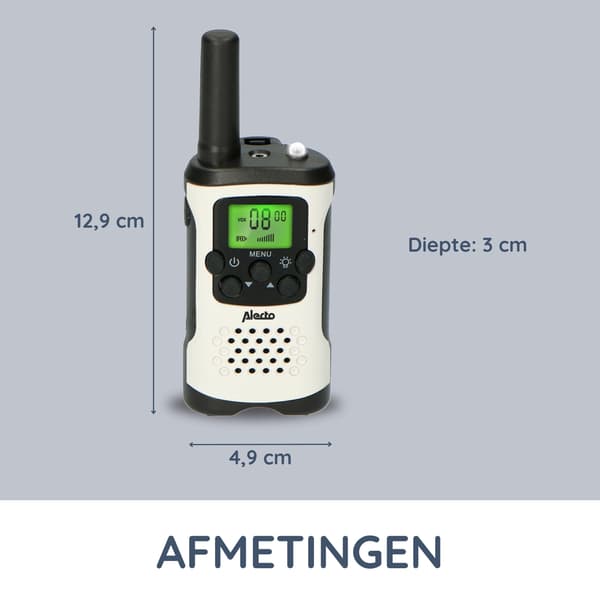 Walkie-talkie-set med lång räckvidd, 2-pack, 7 km räckvidd, 8 kanaler