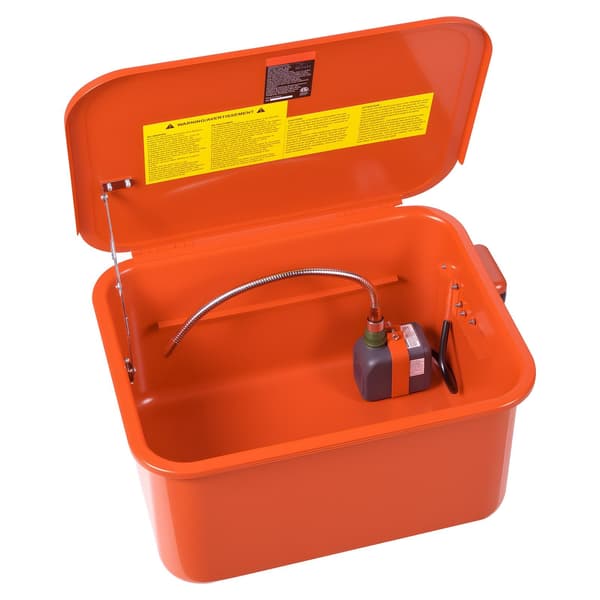 Delevasker, 19L tank, elektrisk pumpe, stålrenser
