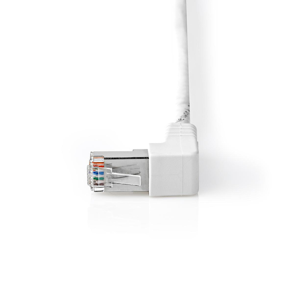 CAT6 F/UTP -Verkkokaapeli | RJ45, Uros - RJ45, Uros, Kulma | 5,00 m | Valkoinen