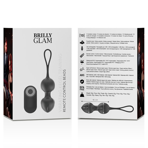 Brilly Glam - Vibrerende Kegel Beads Fjernbetjening