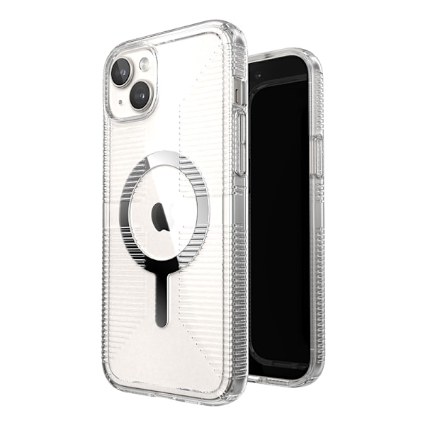 Speck Gemshell Grip + MagSafe - Kotelo iPhone 15 Plus:lle / iPhone 14 Plus:lle (kirkas / Chrome-viimeistely)