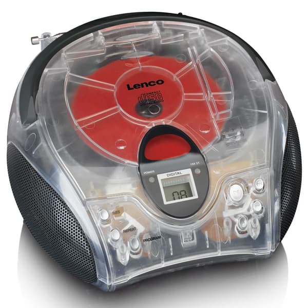 Bärbar FM-radio CD-spelare med handtag, programmerbart minne