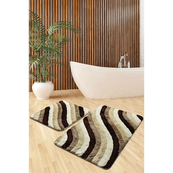 Akryl Badmatta Set (2 delar) Färgglad - Beige