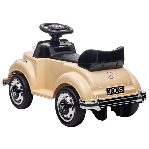 Ajettava auto, lastenajoneuvo, ajettava auto säilytystilalla, kaatumissuojalla varustettu lastenauto 18-48 kk lapsille, beige, 77,5 x 41,5 x 45 cm Aos
