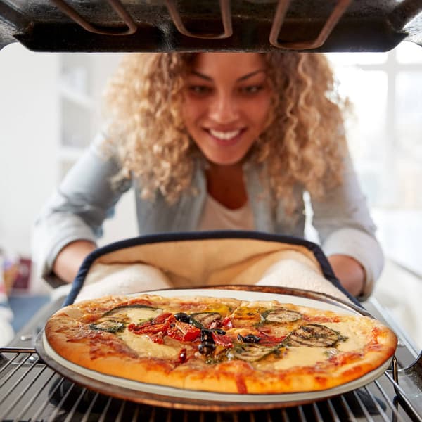 Pizzasten rund i cordierit